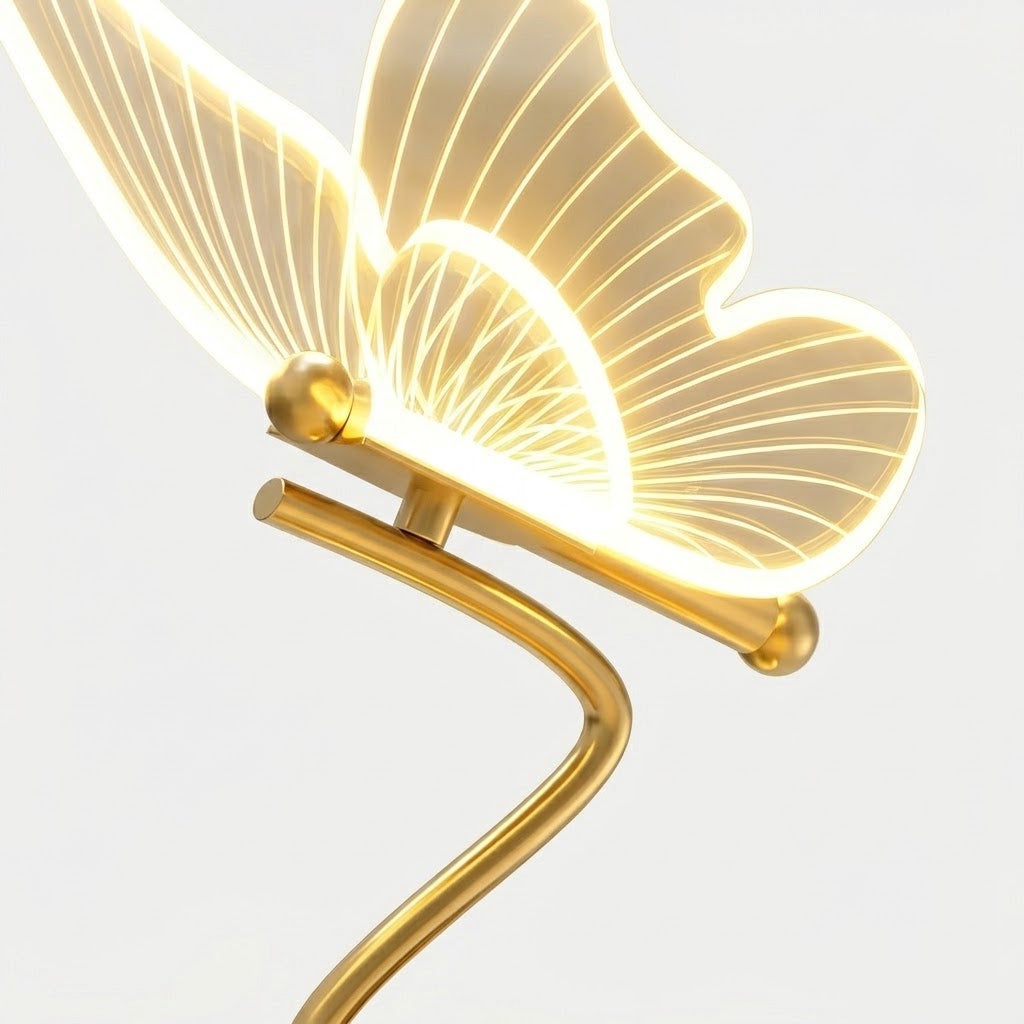 Zentrolia butterfly LED decorative table lamp glowing on bedside table