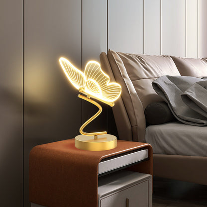 Zentrolia butterfly LED decorative table lamp glowing on bedside table