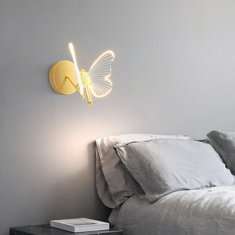 Zentrolia butterfly LED decorative table lamp glowing on bedside table